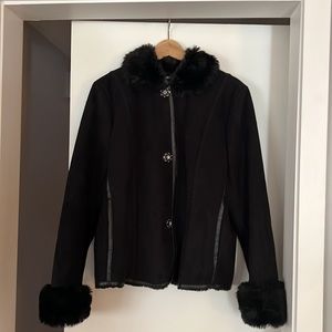 Black Faux suede winter jacket